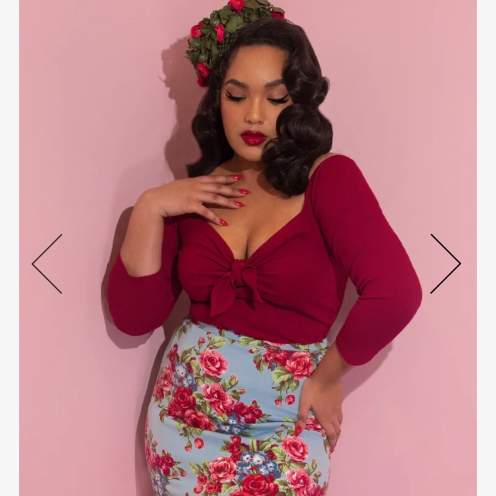 Tie Me Up Top in Dark Red (EUC) Vixen by Micheline Pitt